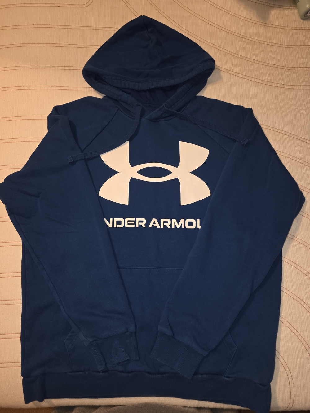 Under Armour Royal Blue Crewneck Hoodie with White Logo